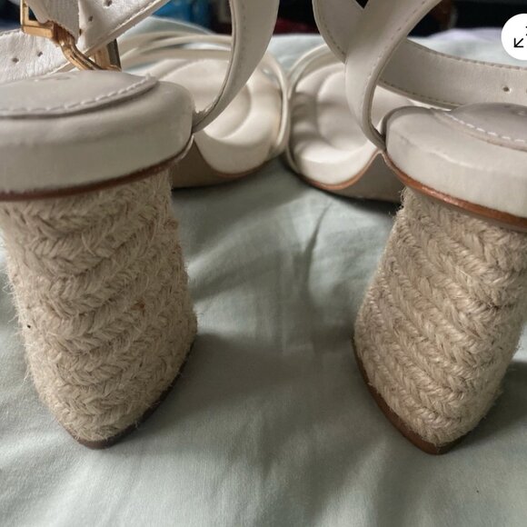 Schutz Womens Ankle Strap Sandal Heels Cream Light Beige Size 7.5 B - Picture 5 of 9